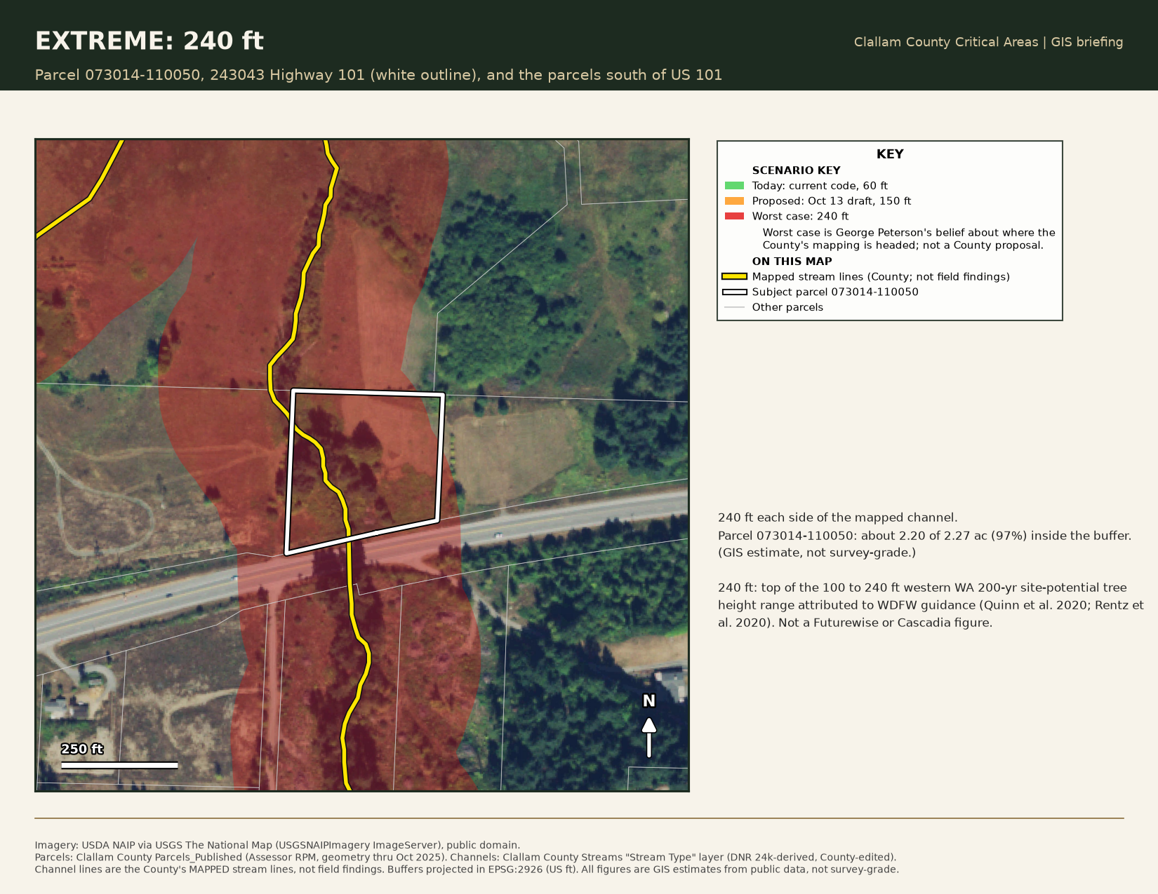 240-foot buffer on parcel 073014-110050